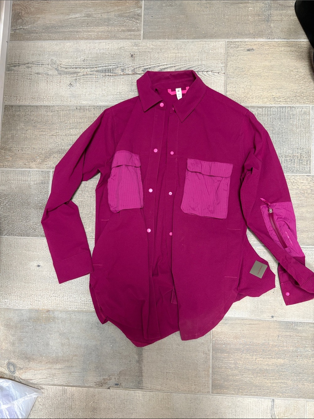 Women’s  Magenta Utility Button-Up Shirt
